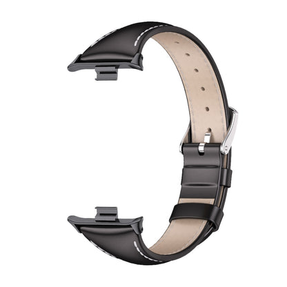 For Xiaomi Smart Band 9 Pro / 8 Pro Mijobs Genuine Leather Slim Watch Band(Black) - Watch Bands by MIJOBS | Online Shopping UK | buy2fix