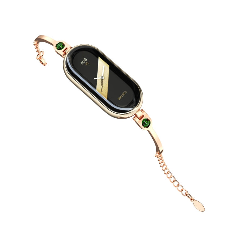 For Xiaomi Mi Band 8 / 9 / 9 NFC Mijobs Ruyi Beauty Bracelet Watch Band(Rose Gold Green) - Watch Bands by MIJOBS | Online Shopping UK | buy2fix