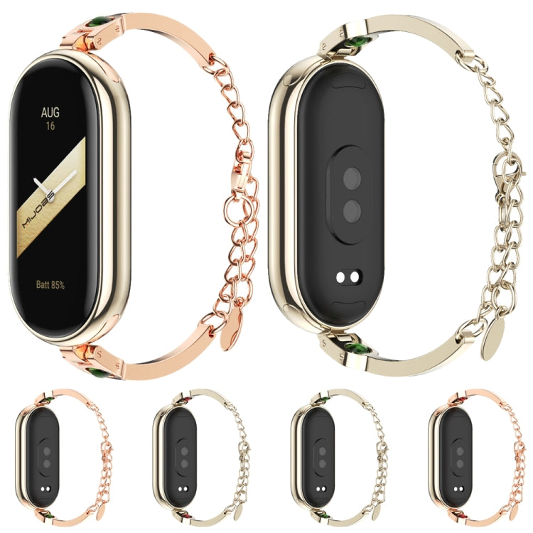 For Xiaomi Mi Band 8 / 9 / 9 NFC Mijobs Ruyi Beauty Bracelet Watch Band(Rose Gold Green) - Watch Bands by MIJOBS | Online Shopping UK | buy2fix