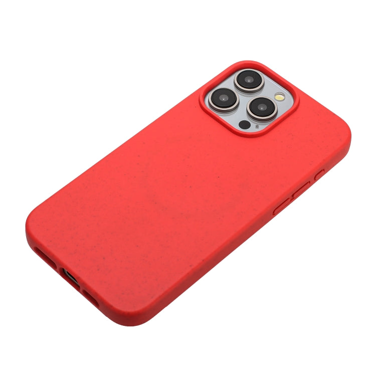 For iPhone 14 Pro Wheat MagSafe Magnetic Straw Material + TPU Phone Case(Red) - iPhone 14 Pro Cases by buy2fix | Online Shopping UK | buy2fix