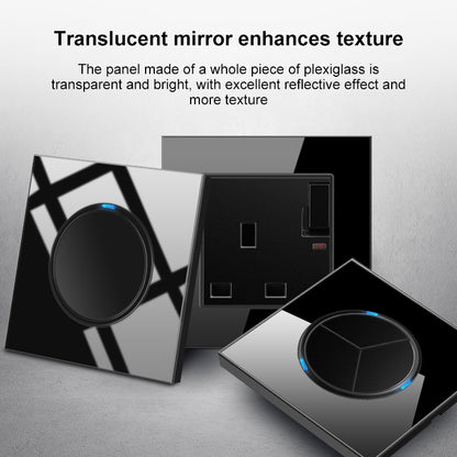 86mm Round LED Tempered Glass Switch Panel, Black Round Glass, Style:Four Open Dual Control - Consumer Electronics by buy2fix | Online Shopping UK | buy2fix