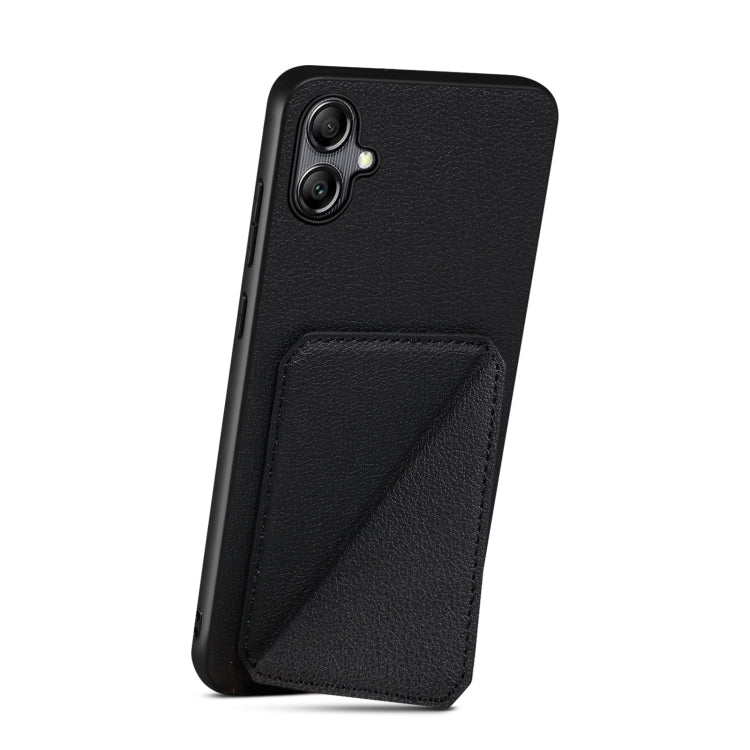 For Samsung Galaxy S23 FE 5G Denior Imitation Calf Leather Back Phone Case with Holder(Black) - Galaxy S23 FE 5G Cases by Denior | Online Shopping UK | buy2fix