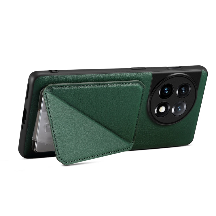 For Realme Narzo 60X / 11 5G / 11x Denior Imitation Calf Leather Back Phone Case with Holder(Green) - Realme Cases by Denior | Online Shopping UK | buy2fix