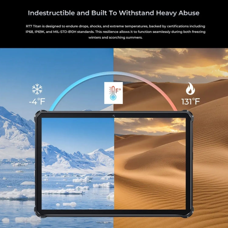 OUKITEL RT7 TITAN 5G Network IP68/IP69K Rugged Tablet, 12GB+256GB, 10.1 inch Android 13 MediaTek Dimensity 720 Octa Core Support Dual SIM, EU Plug(Black) - Other by OUKITEL | Online Shopping UK | buy2fix