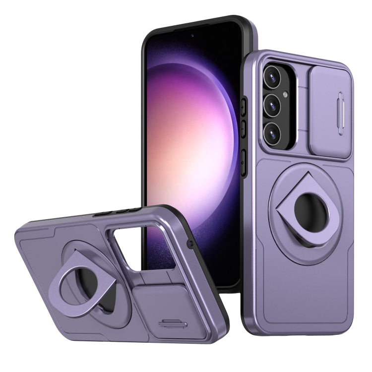 For Samsung Galaxy S23 FE 5G Camshield MagSafe Ring Holder Armor Phone Case(Puple) - Galaxy S23 FE 5G Cases by buy2fix | Online Shopping UK | buy2fix