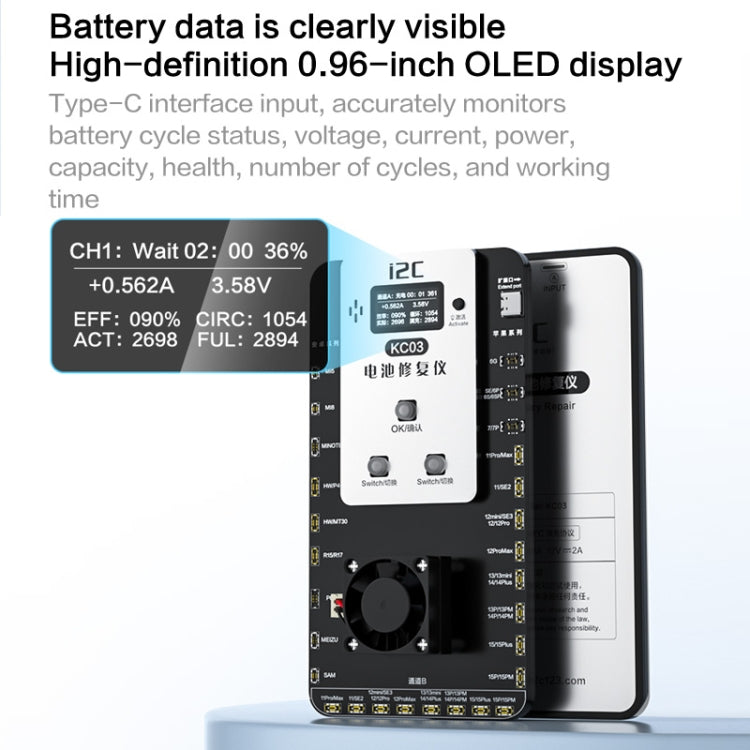 i2C KC03 Multi-function Battery Activation Detection Repair Device for iPhone 6-15 Pro Max / Android - Test Tools by buy2fix | Online Shopping UK | buy2fix