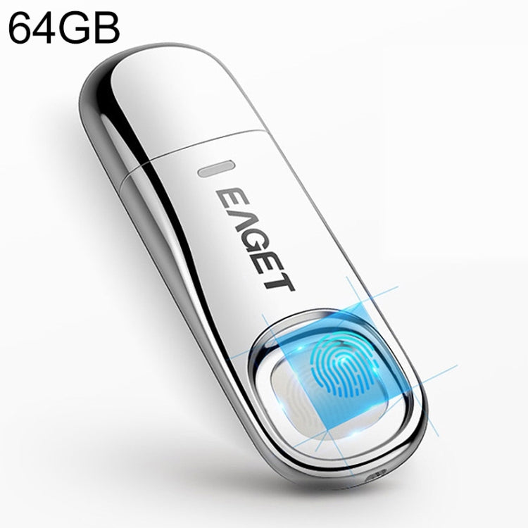 EAGET FU60 64G USB 3.0 Interface Metal Flash U Disk with Fingerprint Identification - USB Flash Drives by EAGET | Online Shopping UK | buy2fix