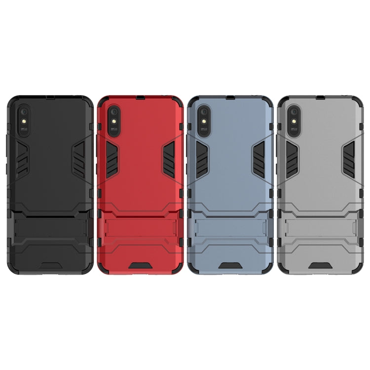 For Xiaomi Redmi 9A PC + TPU Shockproof Protective Case with Holder(Red) - Xiaomi Accessories by buy2fix | Online Shopping UK | buy2fix