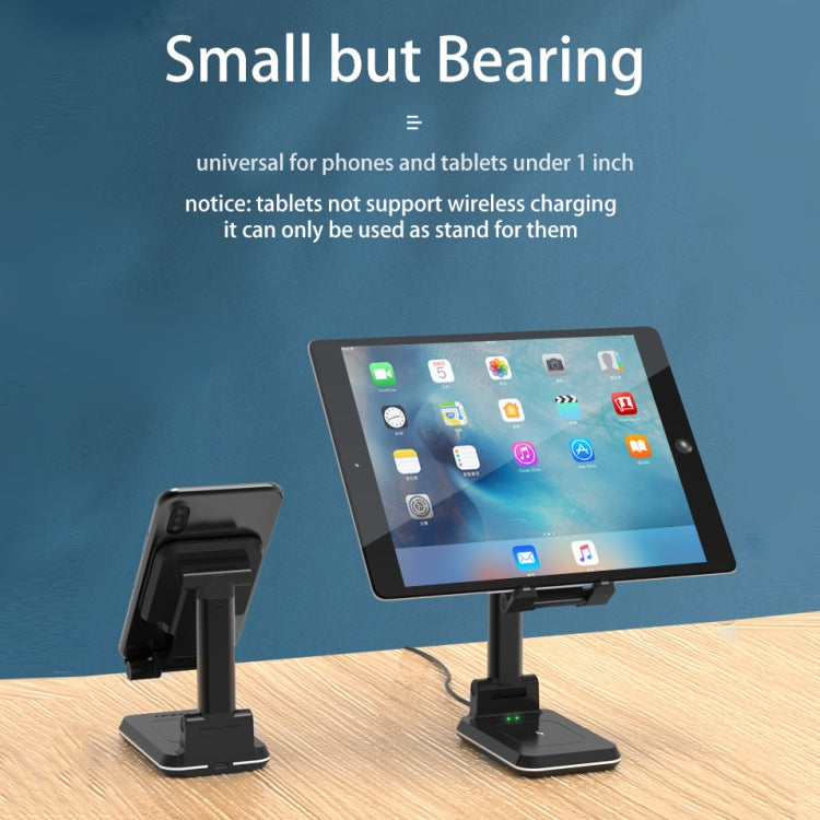 T6 2 in 1 Portable Folding Stand Wireless Charging, Style:Double Charge(Black) - Apple Accessories by buy2fix | Online Shopping UK | buy2fix