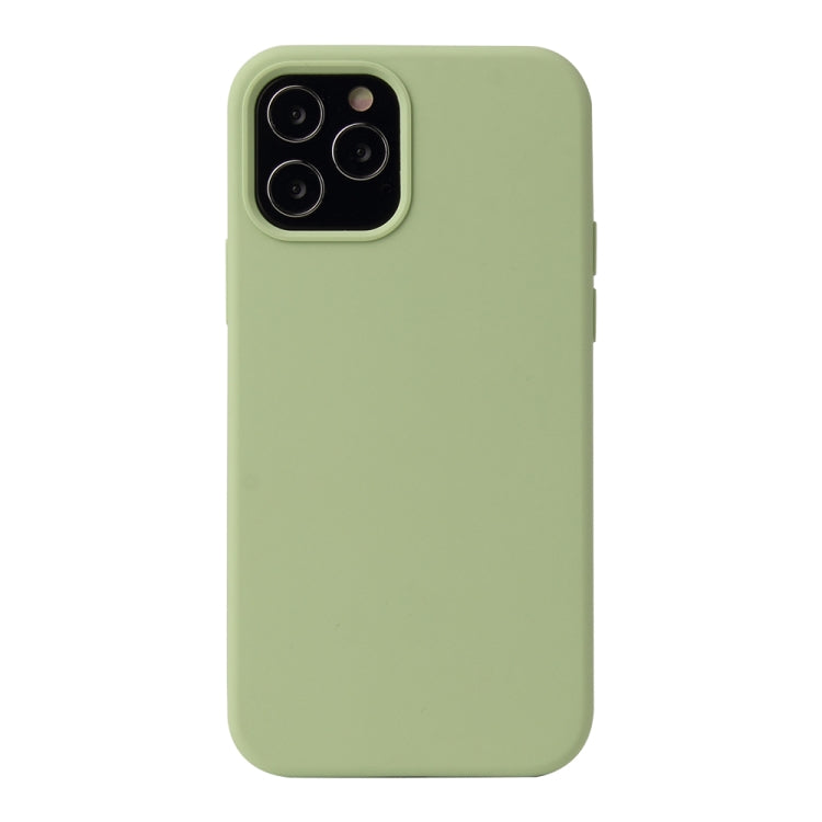 For iPhone 12 / 12 Pro Solid Color Liquid Silicone Shockproof Protective Case(Matcha Green) - iPhone 12 / 12 Pro Cases by buy2fix | Online Shopping UK | buy2fix