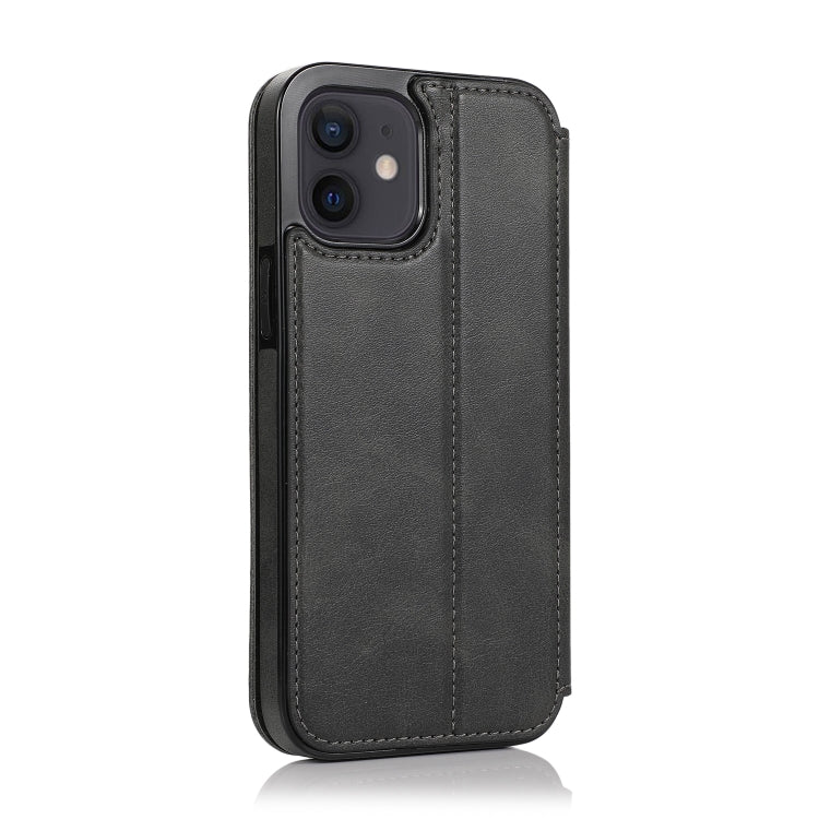 For iPhone 12 mini Strong Magnetic Closure PU + TPU Leather Case with Card Slots & Holder (Black) - Apple Accessories by buy2fix | Online Shopping UK | buy2fix