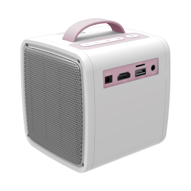 Q2 LED 1080P Mini Portable Projector Children Projector, Plug Type:US Plug(Pink White) - Consumer Electronics by buy2fix | Online Shopping UK | buy2fix