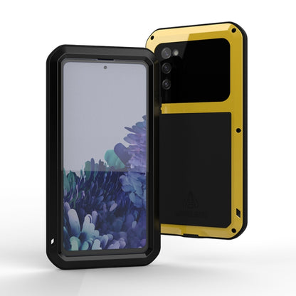 For Samsung Galaxy S20 FE LOVE MEI Metal Shockproof Waterproof Dustproof Protective Case with Glass(Black) - Samsung Accessories by NILLKIN | Online Shopping UK | buy2fix