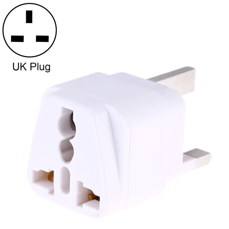 Portable Universal Socket to UK Plug Power Adapter Travel Charger with Fuse(White) - Consumer Electronics by buy2fix | Online Shopping UK | buy2fix