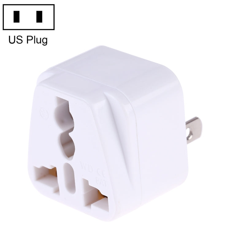 Portable Universal Socket to US Plug Power Adapter Travel Charger (White) - Consumer Electronics by buy2fix | Online Shopping UK | buy2fix