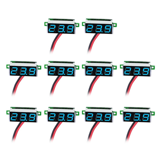 10 PCS 0.36 inch 2 Wires Digital Voltage Meter, Color Light Display, Measure Voltage: DC 2.5-30V (Blue) - Consumer Electronics by buy2fix | Online Shopping UK | buy2fix