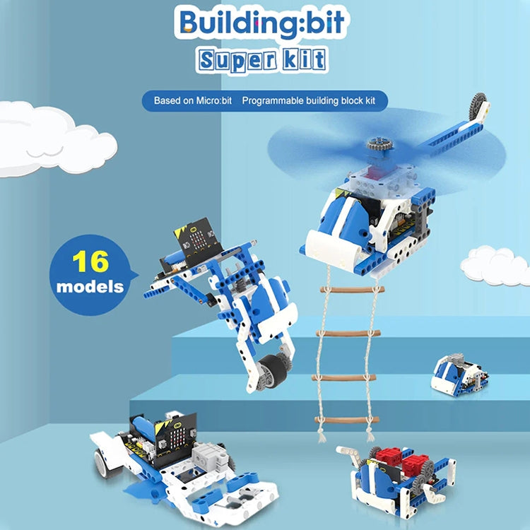 Yahboom 16 in 1 Building:bit Super Kit Programmable Building Block Kit Compatible with BBC Micro:bit V1.5/ V2 Board, without micro:bit - Others by YAHBOOM | Online Shopping UK | buy2fix