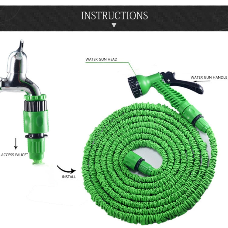 15-45m Telescopic Pipe Expandable Magic Flexible Garden Watering Hose with Spray Gun Set (Green) - Watering & Irrigation by buy2fix | Online Shopping UK | buy2fix