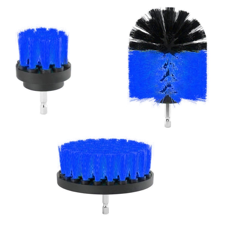 3 PCS Bathroom Kitchen Cleaning Brushes Kit for Electric Drill(Blue) - Sponges, Cloths & Brushes by buy2fix | Online Shopping UK | buy2fix