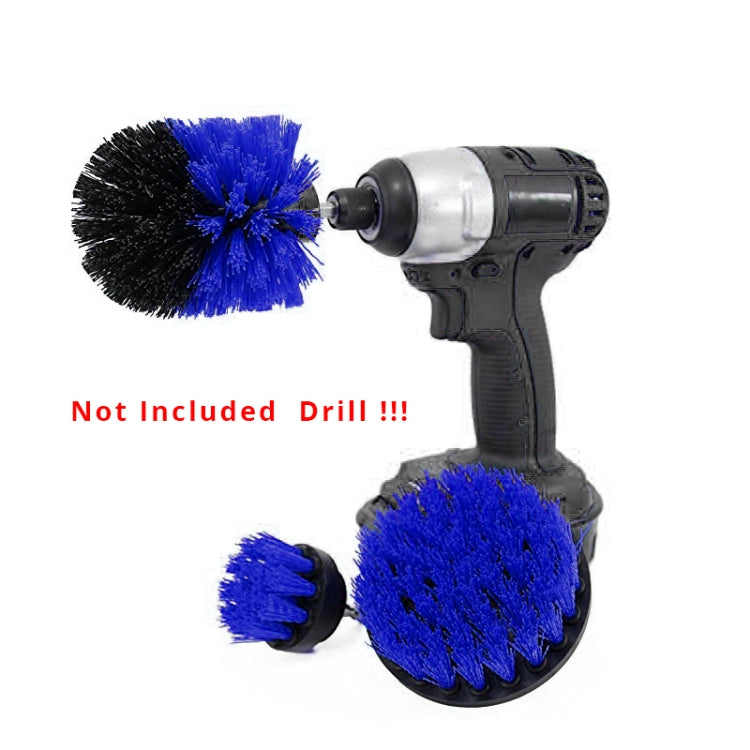 3 PCS Bathroom Kitchen Cleaning Brushes Kit for Electric Drill(Blue) - Sponges, Cloths & Brushes by buy2fix | Online Shopping UK | buy2fix