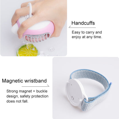 LORDNINO SBF003 3W USB Charging Portable Electric Fan with Magnetic Wristband, 3 Speed Control (Pink) - Consumer Electronics by buy2fix | Online Shopping UK | buy2fix