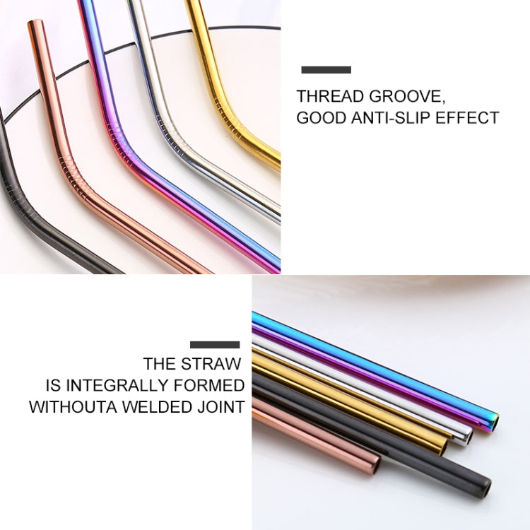 4 PCS Reusable Stainless Steel Drinking Straw + Cleaner Brush Set Kit,  215*6mm(Colour) - Home & Garden by buy2fix | Online Shopping UK | buy2fix