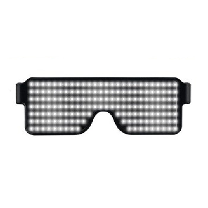 Night Club Bar Disco LED Light Emitting Glasses Festival Party USB Charging Shutter Dynamic Flash Glasses (White) - Home & Garden by buy2fix | Online Shopping UK | buy2fix