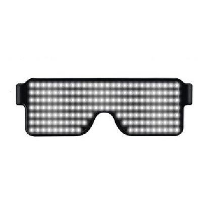 Night Club Bar Disco LED Light Emitting Glasses Festival Party USB Charging Shutter Dynamic Flash Glasses (White) - Home & Garden by buy2fix | Online Shopping UK | buy2fix