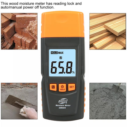 BENETECH GM605 Digital Wood Moisture Meter Humidity Tester Timber Damp Detector - Consumer Electronics by BENETECH | Online Shopping UK | buy2fix