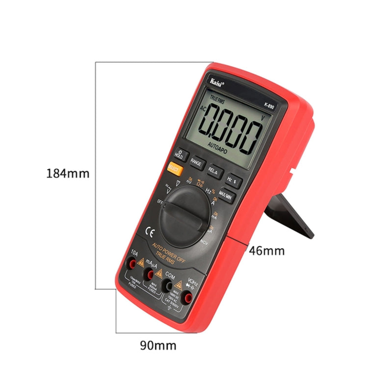 Kaisi K-890 Professional LCD Digital Multimeter Electrical Handheld Digital Multimeter Tester - Consumer Electronics by Kaisi | Online Shopping UK | buy2fix