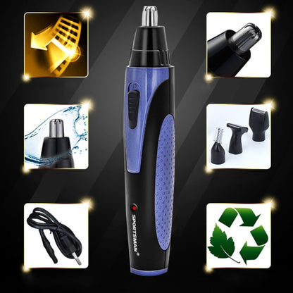 SPORTSMAN Four-in-one Electric Rechargeable Ear Nose Trimmer Beard Face Shaver Eyebrows Hair Trimmer for Men, US Plug(blue 110v) - Electric Shavers by SPORTSMAN | Online Shopping UK | buy2fix