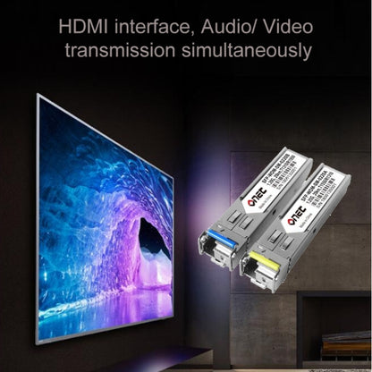 OPT882 HDMI Extender (Receiver & Sender) Fiber Optic Extender , Transmission Distance: 20KM (UK Plug) - Amplifier by buy2fix | Online Shopping UK | buy2fix