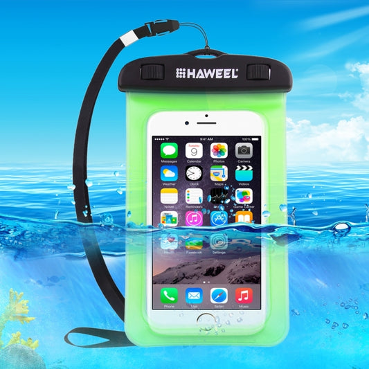 HAWEEL Transparent Universal Waterproof Bag with Lanyard for iPhone, Galaxy, Huawei, Xiaomi, LG, HTC and Other Smart Phones(Green) - Apple Accessories by HAWEEL | Online Shopping UK | buy2fix