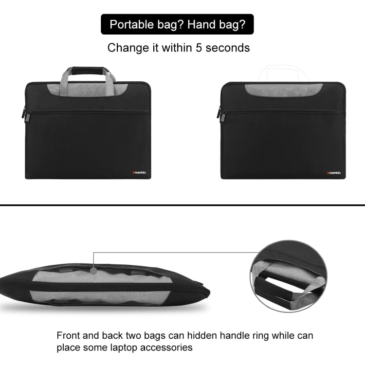 HAWEEL 15.6inch Laptop Handbag, For Macbook, Samsung, Lenovo, Sony, DELL Alienware, CHUWI, ASUS, HP, 15.6 inch and Below Laptops(Black) - 13.3 inch by HAWEEL | Online Shopping UK | buy2fix