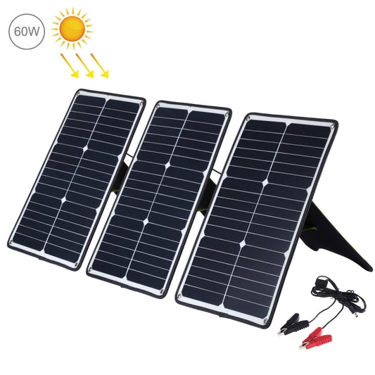 HAWEEL 3 PCS 20W Monocrystalline Silicon Solar Power Panel Charger, with USB Port & Holder & Tiger Clip, Support QC3.0 and AFC(Black) - Charger by HAWEEL | Online Shopping UK | buy2fix