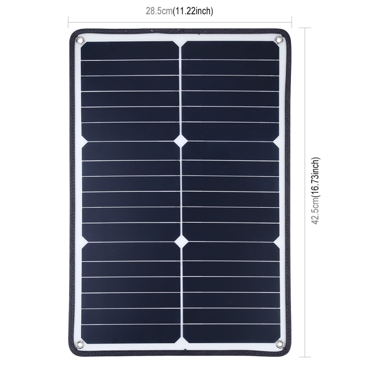 HAWEEL 3 PCS 20W Monocrystalline Silicon Solar Power Panel Charger, with USB Port & Holder & Tiger Clip, Support QC3.0 and AFC(Black) - Charger by HAWEEL | Online Shopping UK | buy2fix