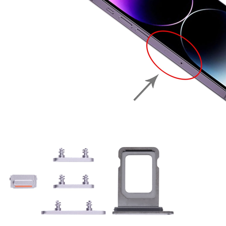 SIM Card Tray + SIM Card Tray + Side Keys for iPhone 14 Pro Max (Purple) - Repair & Spare Parts by buy2fix | Online Shopping UK | buy2fix