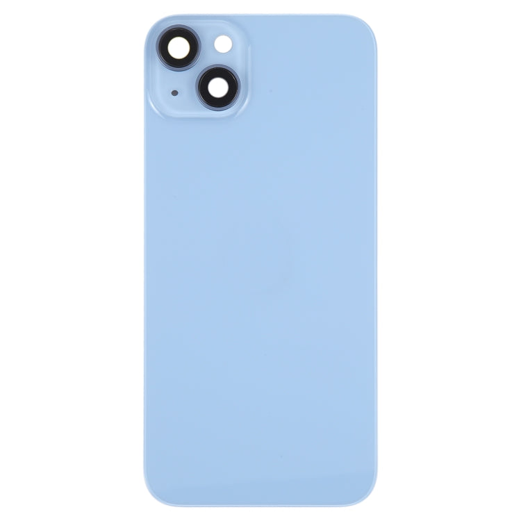 Glass Battery Back Cover with Holder for iPhone 14 Plus(Blue) -  by buy2fix | Online Shopping UK | buy2fix