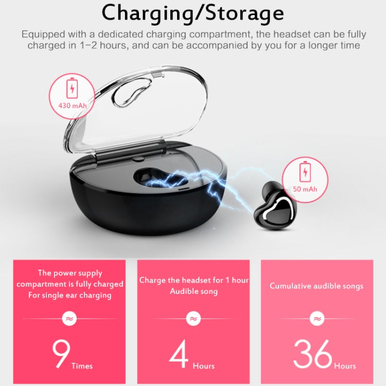 X7 Bluetooth 4.1 Mini Invisible Wireless Sports Bluetooth Earphone with Charging Box (Black) - Bluetooth Earphone by buy2fix | Online Shopping UK | buy2fix