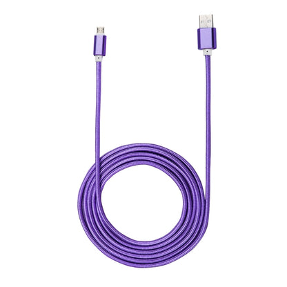 2m Woven Style Metal Head 84 Cores 8 Pin to USB 2.0 Data / Charger Cable(Purple) - Normal Style Cable by buy2fix | Online Shopping UK | buy2fix