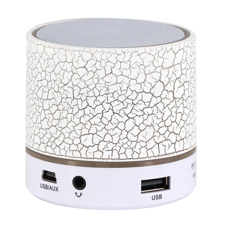 A9 Mini Portable Glare Crack Bluetooth Stereo Speaker with LED Light, Built-in MIC, Support Hands-free Calls & TF Card(White) - Mini Speaker by buy2fix | Online Shopping UK | buy2fix