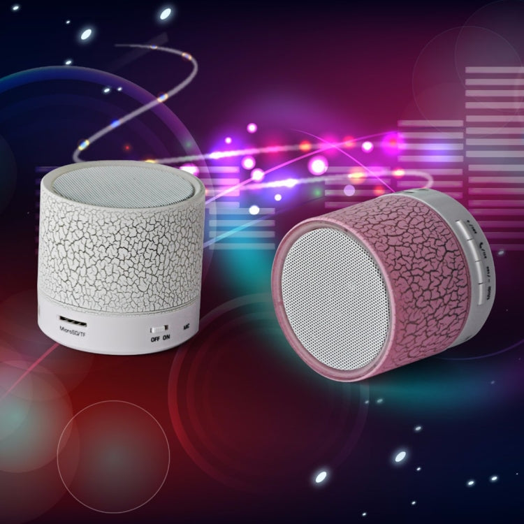 A9 Mini Portable Glare Crack Bluetooth Stereo Speaker with LED Light, Built-in MIC, Support Hands-free Calls & TF Card(White) - Mini Speaker by buy2fix | Online Shopping UK | buy2fix