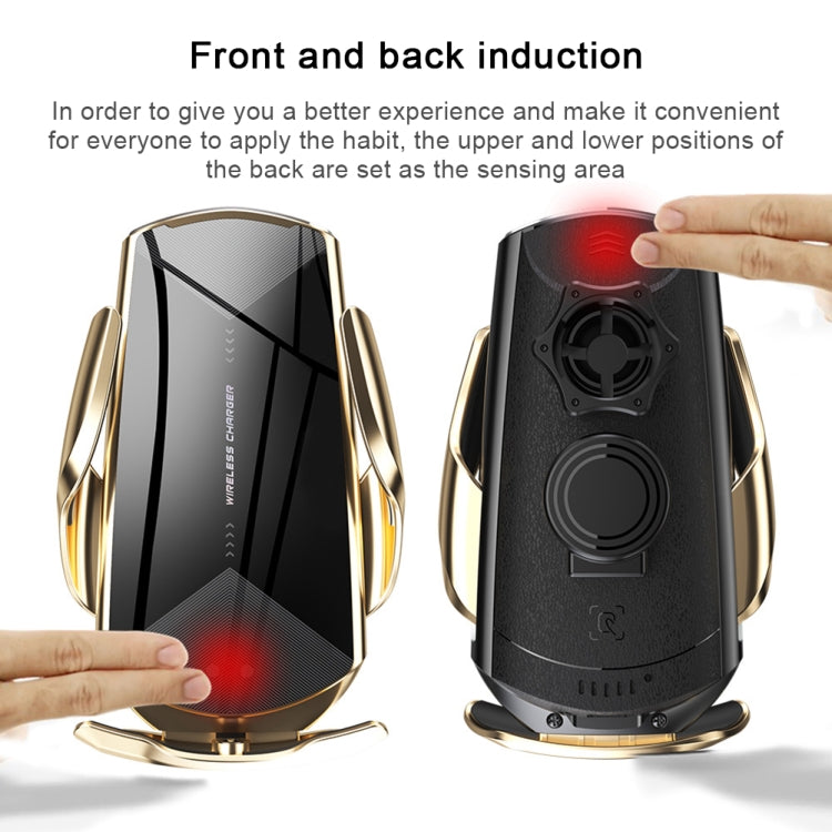 Q2 15W Universal Rotation Infrared Induction Magnetic Car Wireless Charging Mobile Phone Holder with Micro USB + 8 Pin + Type-C / USB-C Magnetic Connector(Red) - In Car by buy2fix | Online Shopping UK | buy2fix