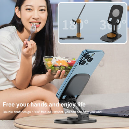 FD5 B028 Foldable Rotating Desktop Phone Tablet Holder (Black) - Desktop Holder by buy2fix | Online Shopping UK | buy2fix