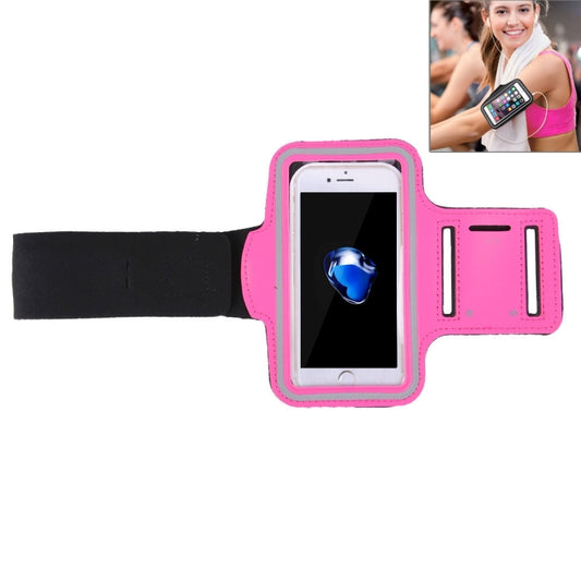 For iPhone 8 Plus & 7 Plus   Sport Armband Case with Key Pocket(Magenta) - Mobile Accessories by buy2fix | Online Shopping UK | buy2fix