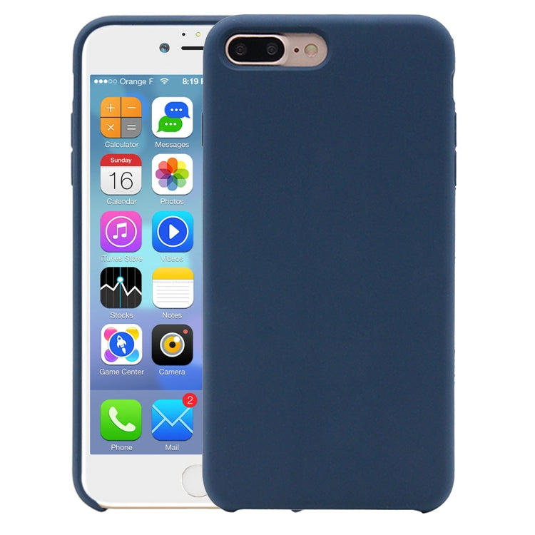 Pure Color Liquid Silicone Case for iPhone 8 Plus & 7 Plus(Dark Blue) - More iPhone Cases by buy2fix | Online Shopping UK | buy2fix