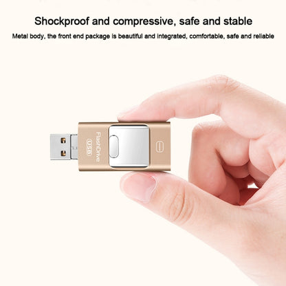 64GB USB 3.0 + 8 Pin + Mirco USB Android iPhone Computer Dual-use Metal Flash Drive (Rose Gold) - U Disk & Card Reader by buy2fix | Online Shopping UK | buy2fix