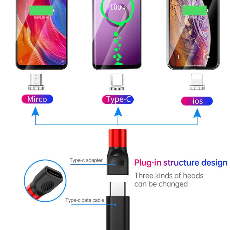 4 in 1 3A 8 Pin & USB-C / Type-C & Micro USB Zinc Alloy Magnetic Charging Head + USB-C / Type-C Magnetic Charging Adapter Set (Blue) - Mobile Accessories by buy2fix | Online Shopping UK | buy2fix