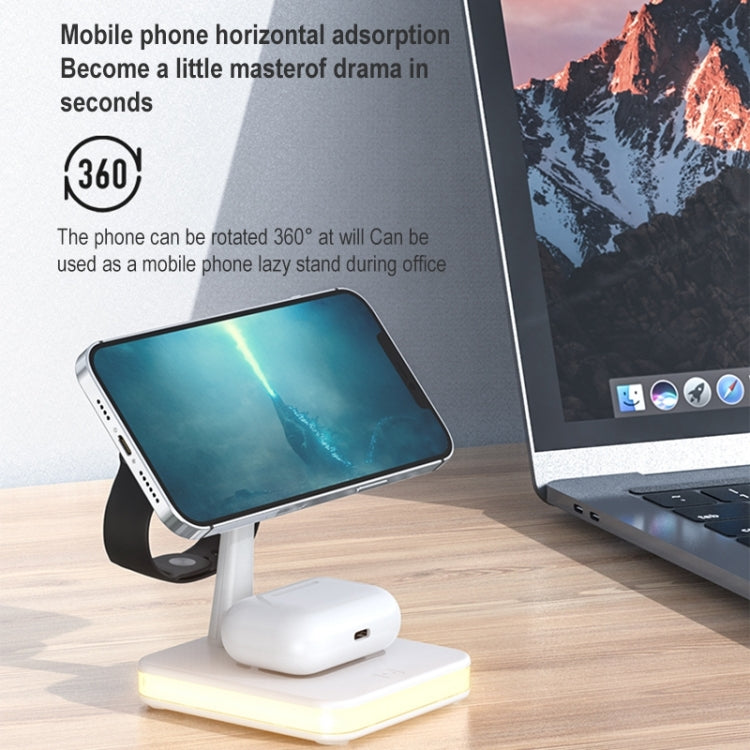 991 3 in 1 15W Electromagnetic Induction Wireless Fast Charging with 360 Degree Rotating Holder(Black) - Apple Accessories by buy2fix | Online Shopping UK | buy2fix