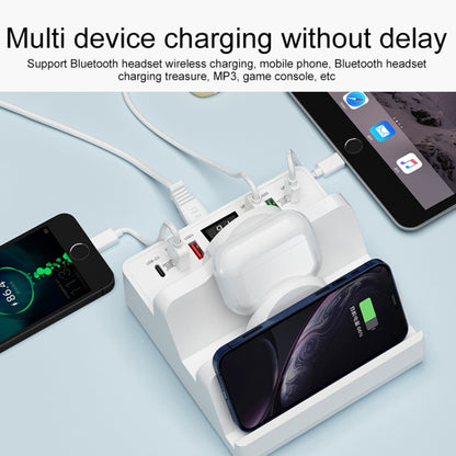 F6 Multifunctional Dual Wireless Charger with Phone Holder & Current Display, EU Plug - Apple Accessories by buy2fix | Online Shopping UK | buy2fix